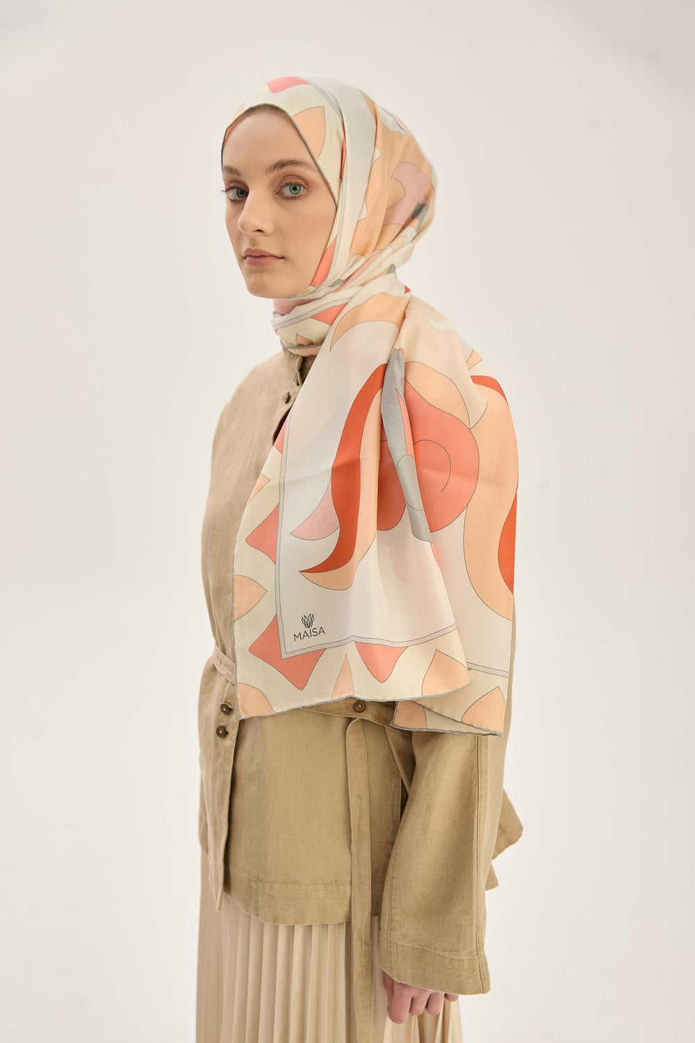 Maisa MAH PAMUK İPEK ŞAL 70*190 CM - SOMON