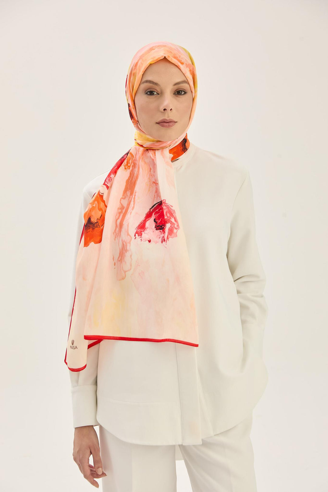 İRİS FLOŞ VİSKON 70*190CM ŞAL - TURUNCU - Görsel 1
