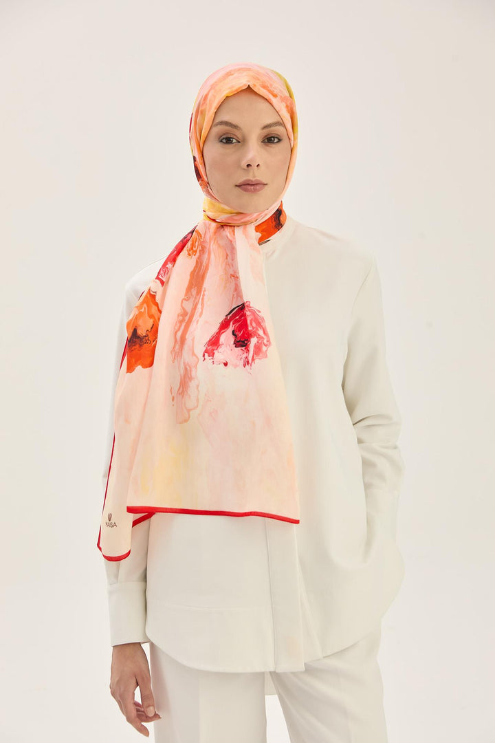 İRİS FLOŞ VİSKON 70*190CM ŞAL - TURUNCU - Görsel 1