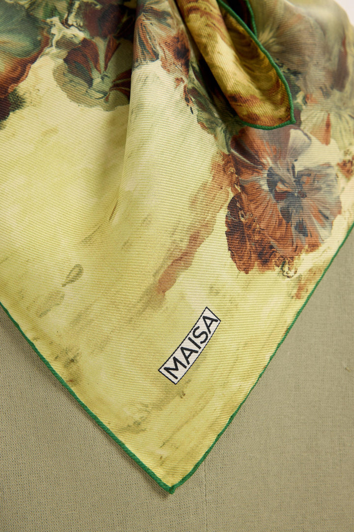 YONCA MULBERRY İPEK EŞARP 90*90 CM - YEŞİL - Görsel 4