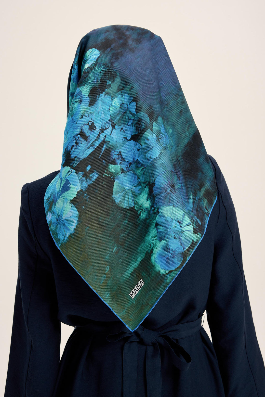 YONCA MULBERRY İPEK EŞARP 90*90 CM - LACİVERT - Görsel 2