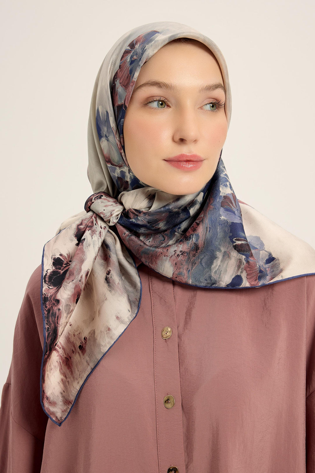 YONCA MULBERRY İPEK EŞARP 90*90 CM - GÜLKURUSU - Görsel 1