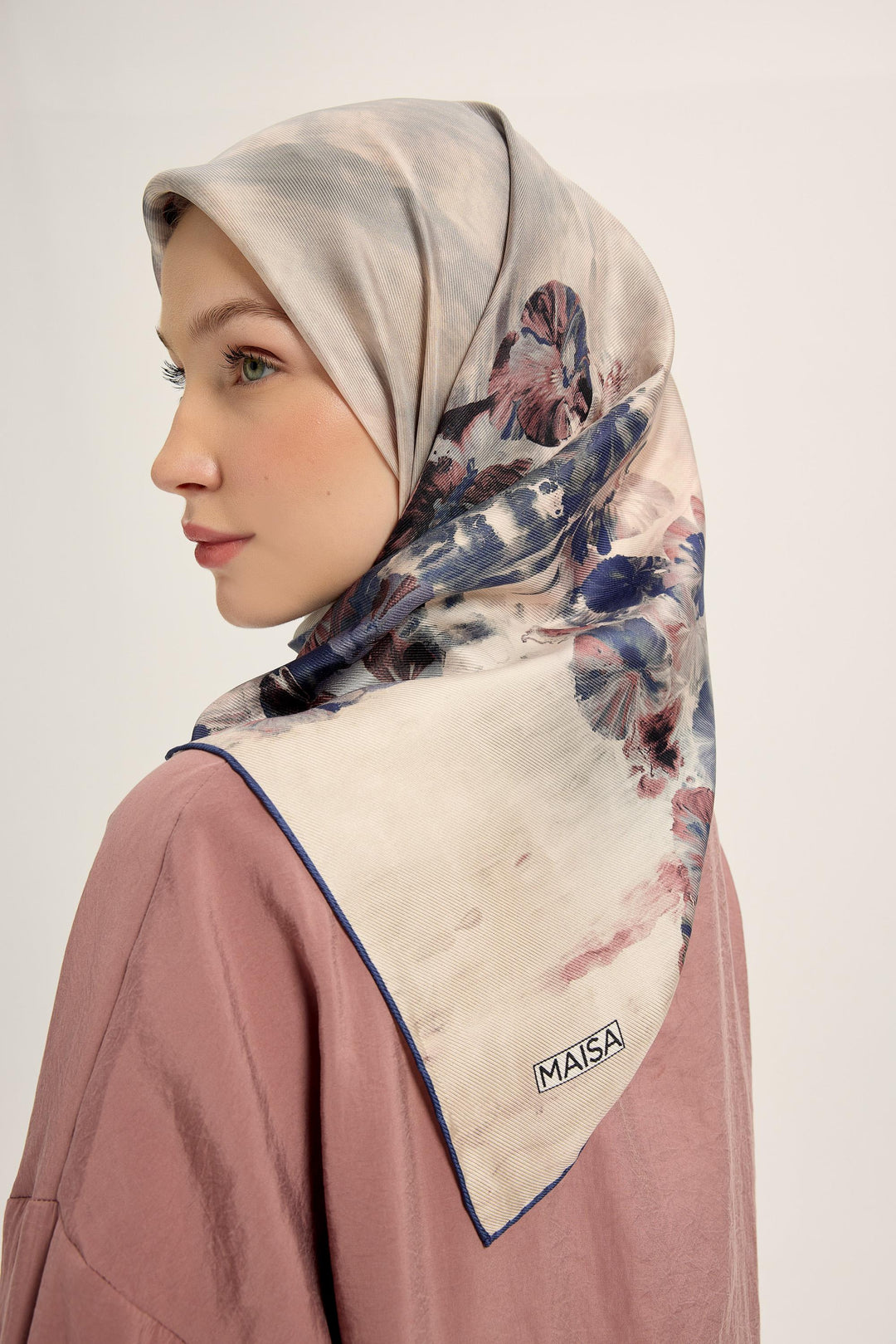 YONCA MULBERRY İPEK EŞARP 90*90 CM - GÜLKURUSU - Görsel 2