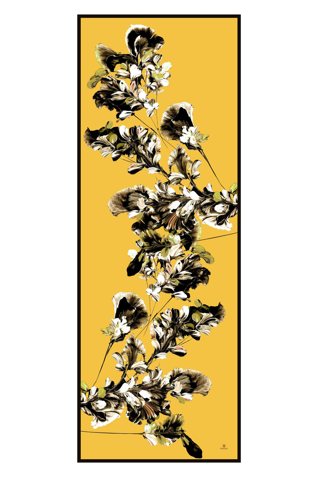 RİŞE KREP İPEK ŞAL 70*190 – SARI - Görsel 1