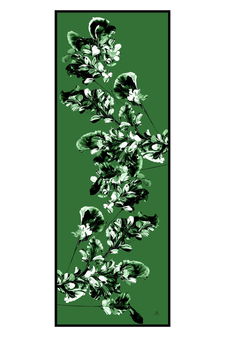 RİŞE KREP İPEK ŞAL 70*190 – YEŞİL - Görsel 1