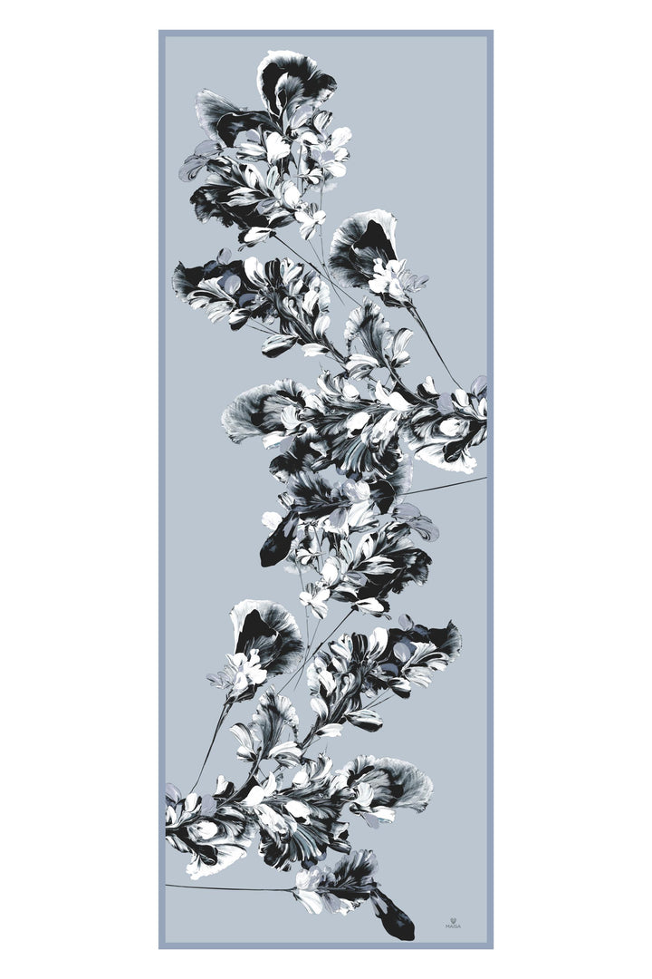 RİŞE KREP İPEK ŞAL 70*190 – GRİ - Görsel 1