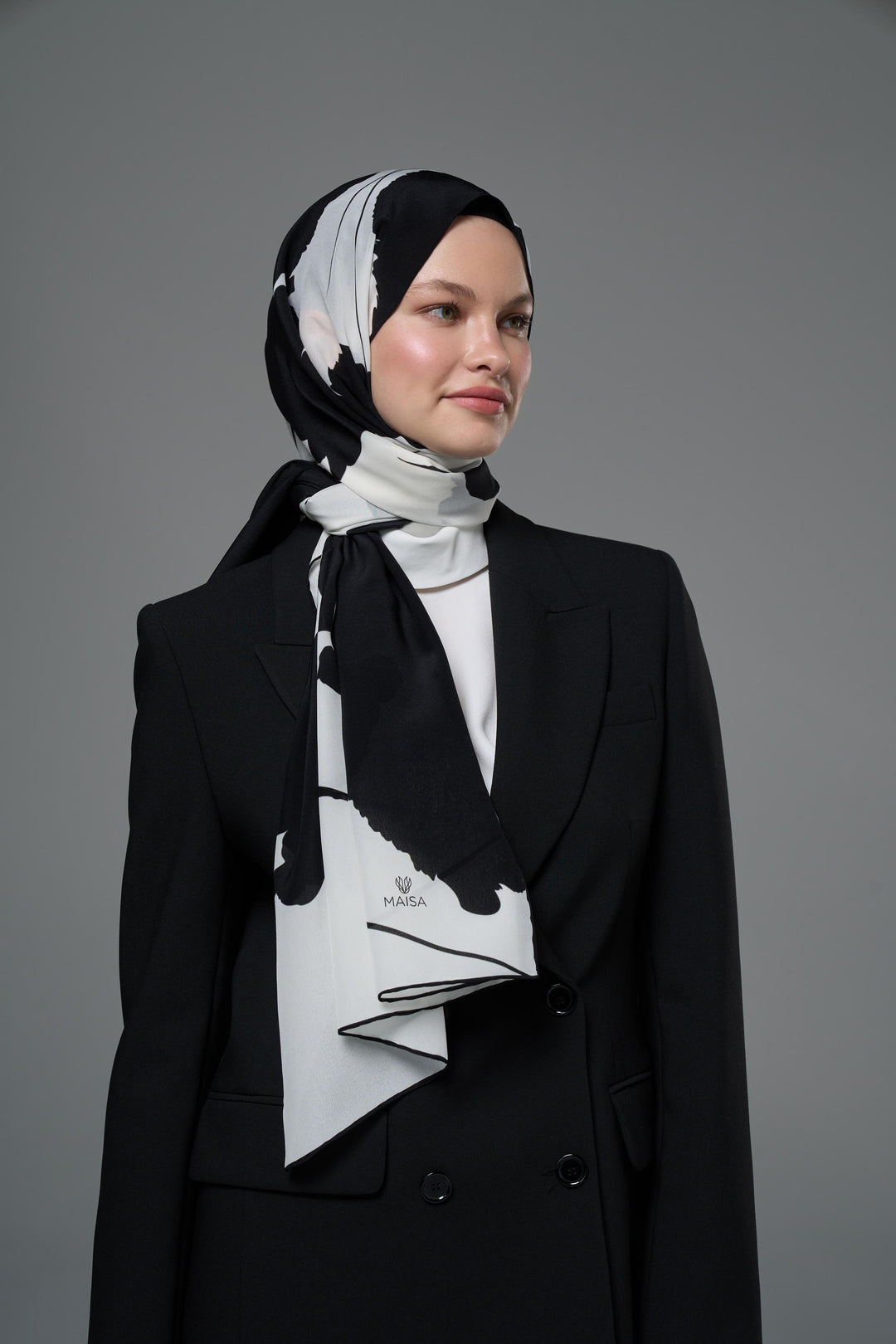 SAF KREP İPEK ŞAL 70*190 – SİYAH - Görsel 2