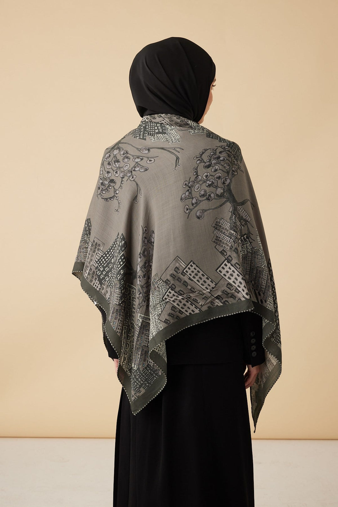HAYAT YÜN ÜÇGEN ŞAL 140*140/2 CM - GRİ - Görsel 6