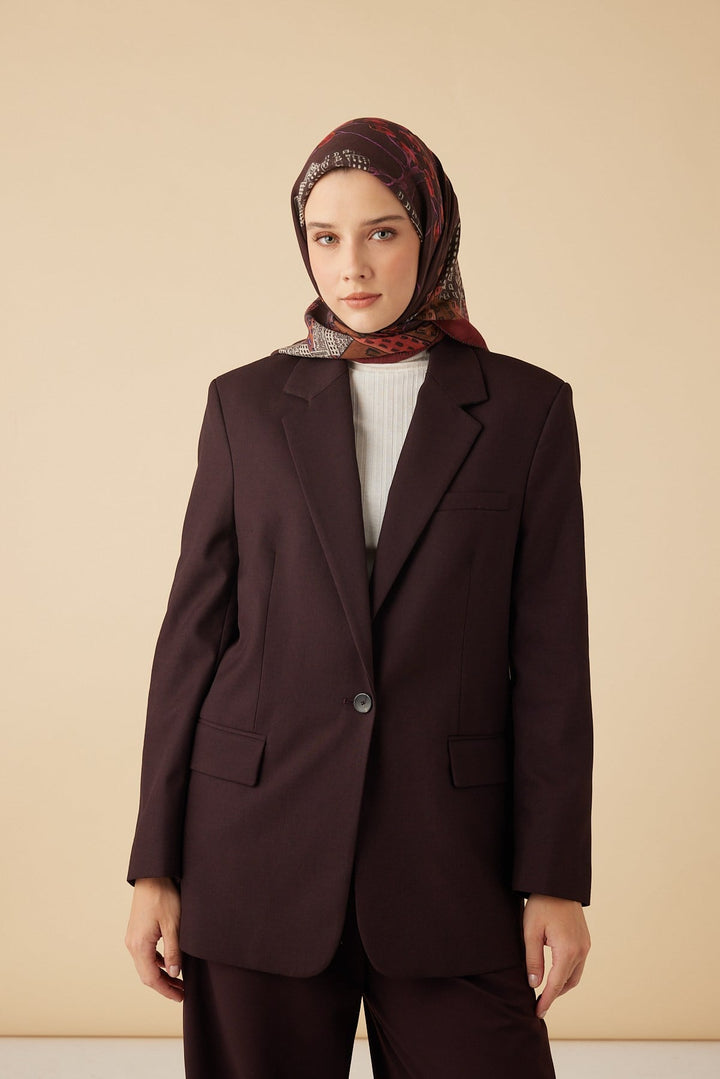 HAYAT YÜN ÜÇGEN ŞAL 140*140/2 CM - BORDO - Görsel 1