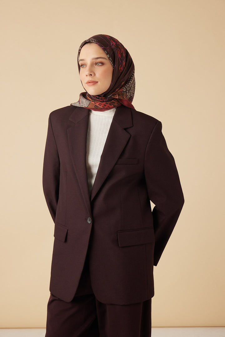 HAYAT YÜN ÜÇGEN ŞAL 140*140/2 CM - BORDO - Görsel 2