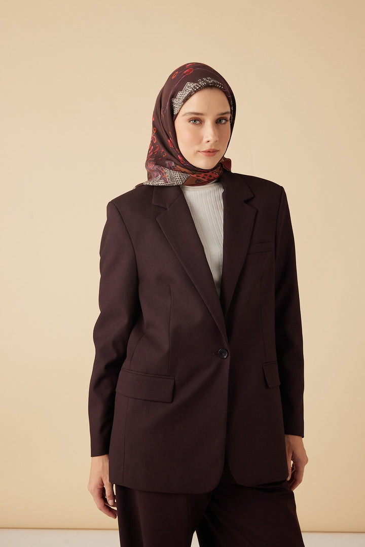 HAYAT YÜN ÜÇGEN ŞAL 140*140/2 CM - BORDO - Görsel 3