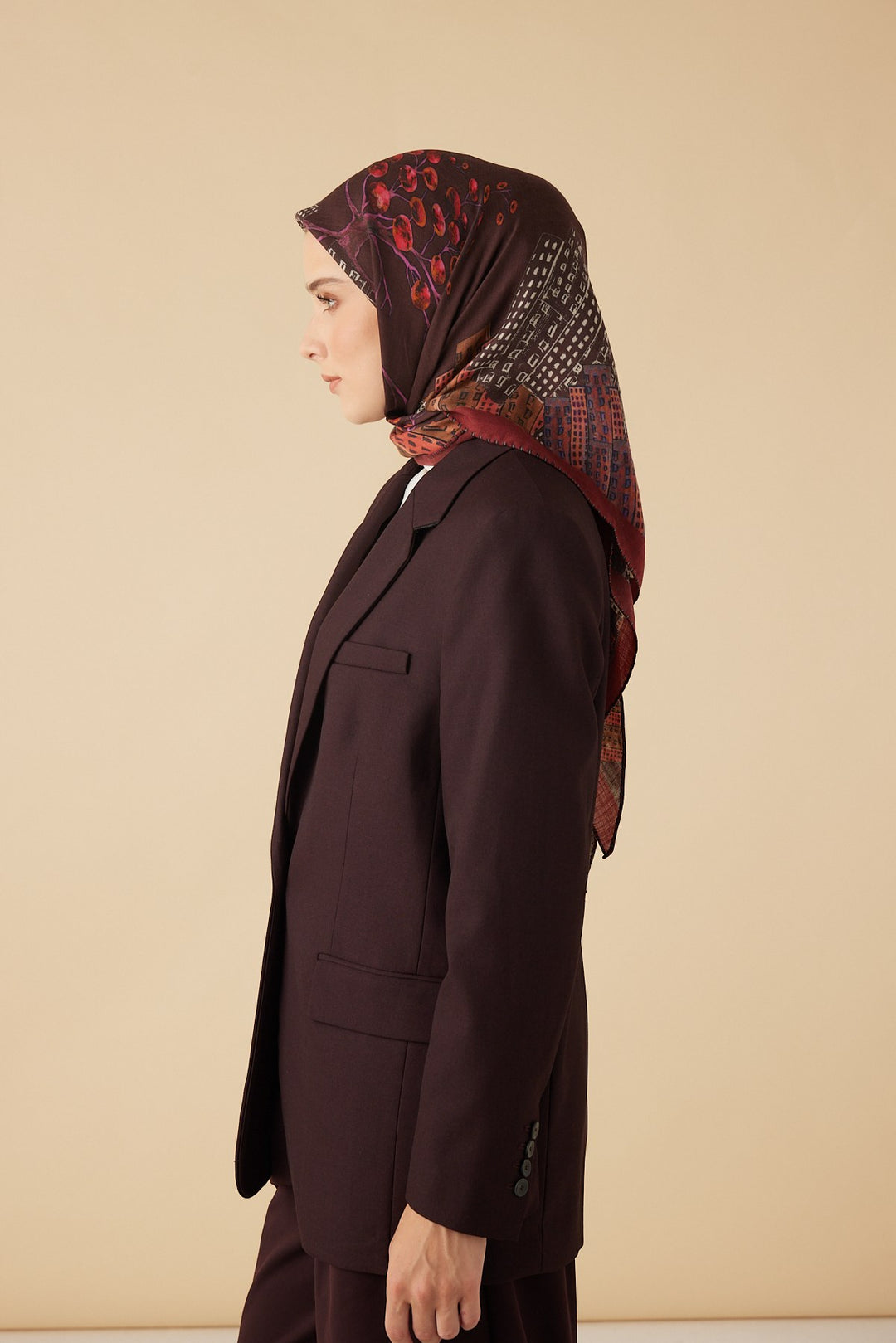 HAYAT YÜN ÜÇGEN ŞAL 140*140/2 CM - BORDO - Görsel 4