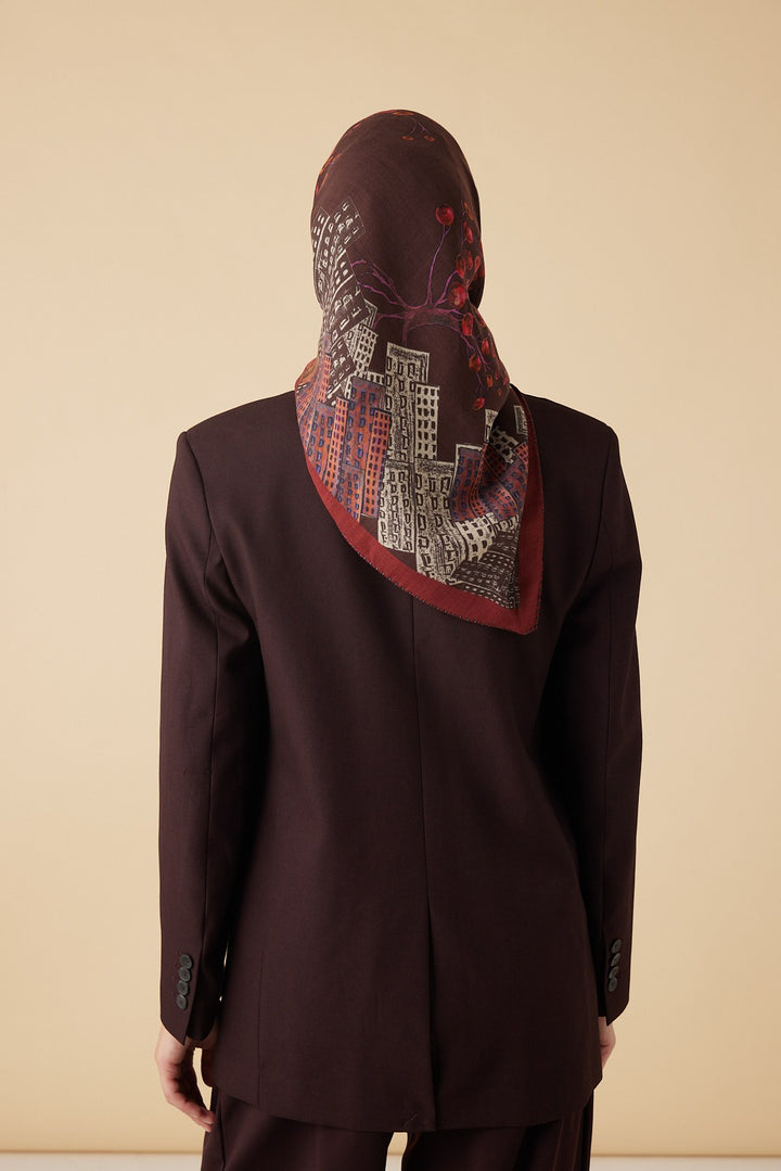 HAYAT YÜN ÜÇGEN ŞAL 140*140/2 CM - BORDO - Görsel 6