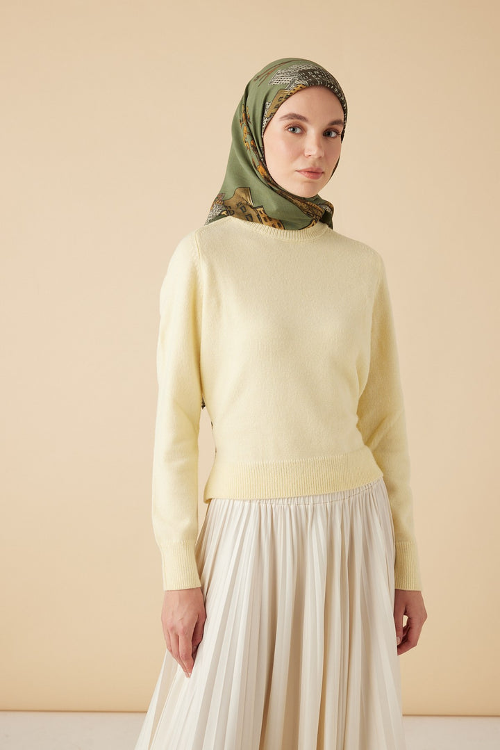 HAYAT YÜN ÜÇGEN ŞAL 140*140/2 CM - HAKİ - Görsel 2