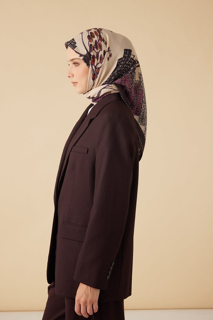 HAYAT YÜN ÜÇGEN ŞAL 140*140/2 CM - EKRU - Görsel 4