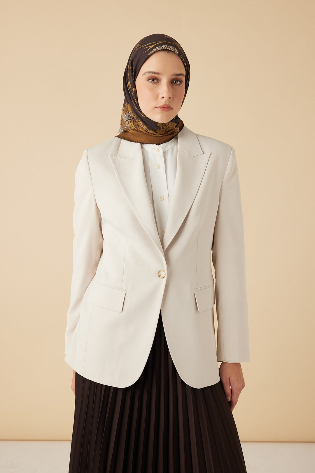 HAYAT YÜN ÜÇGEN ŞAL 140*140/2 CM - KAHVERENGİ - Görsel 2