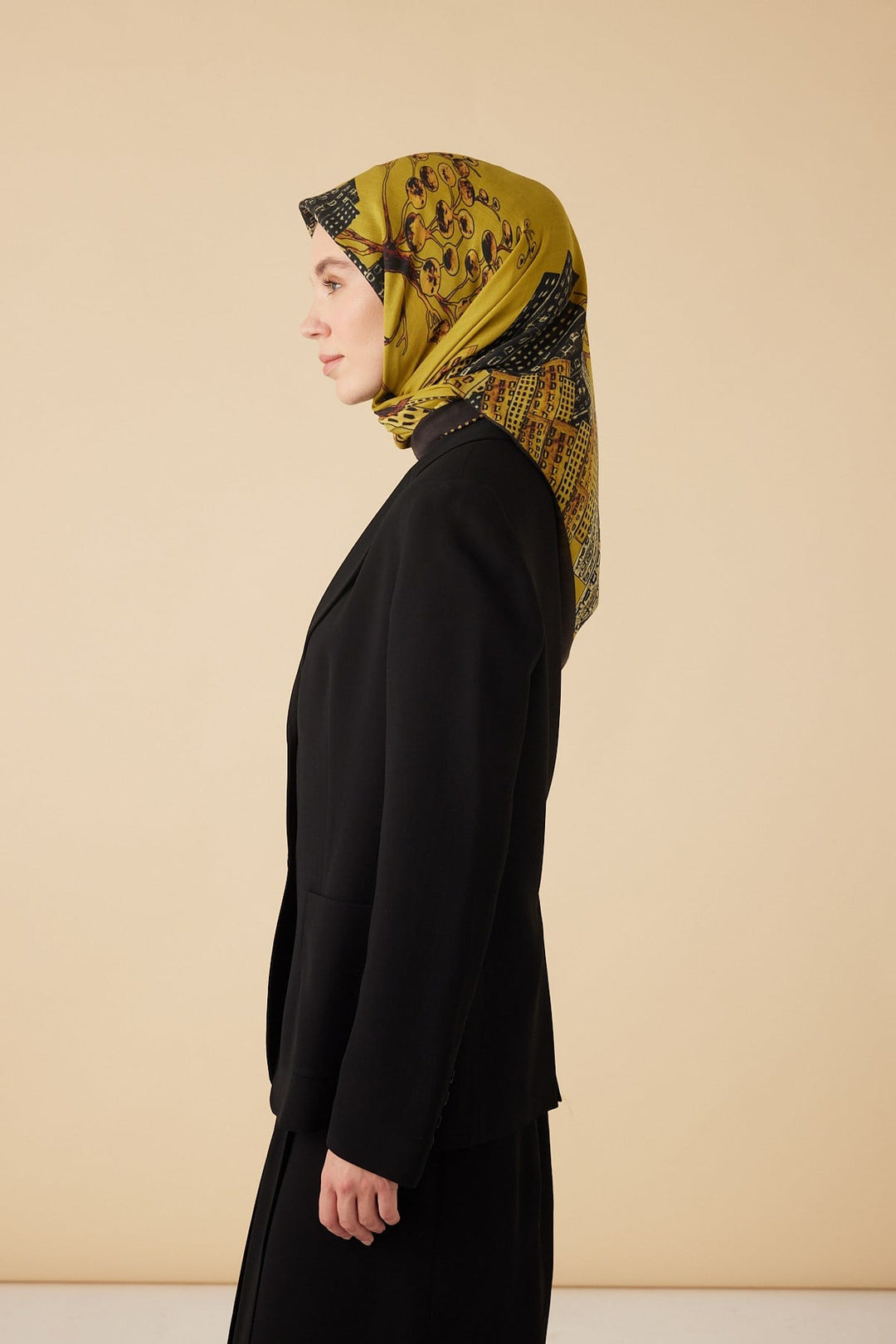 HAYAT YÜN ÜÇGEN ŞAL 140*140/2 CM - HARDAL - Görsel 2