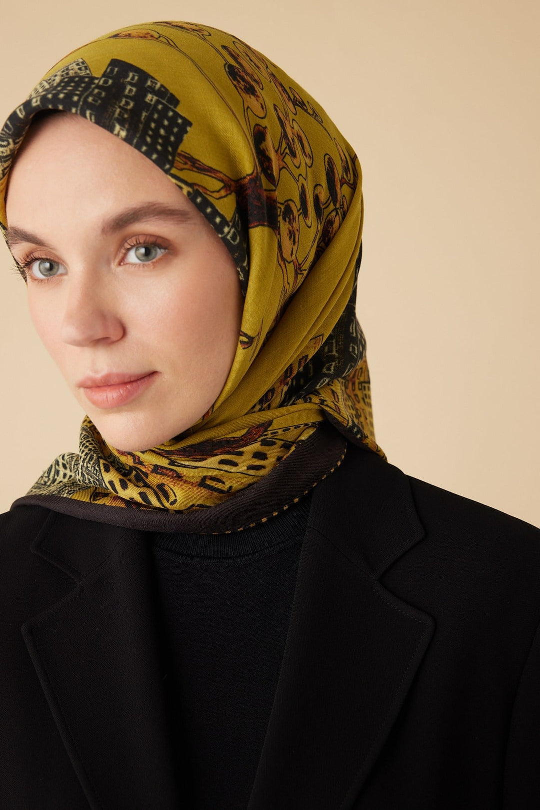 HAYAT YÜN ÜÇGEN ŞAL 140*140/2 CM - HARDAL - Görsel 6