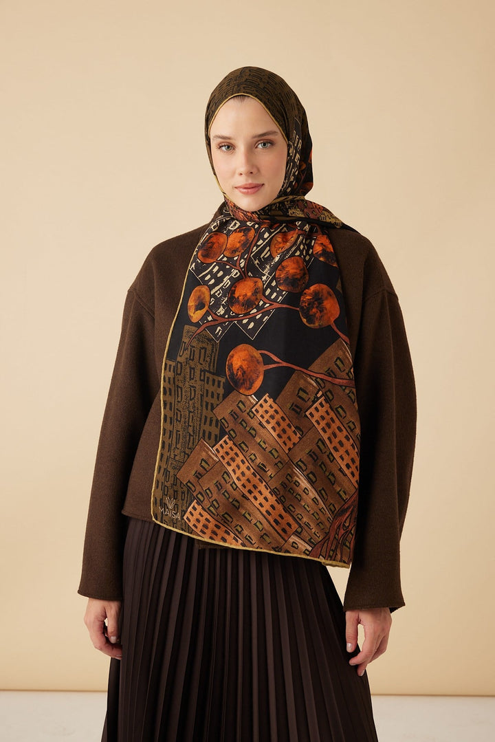 HAYAT YÜN İPEK KAŞMİR ŞAL 70*200 CM - TURUNCU - Görsel 1