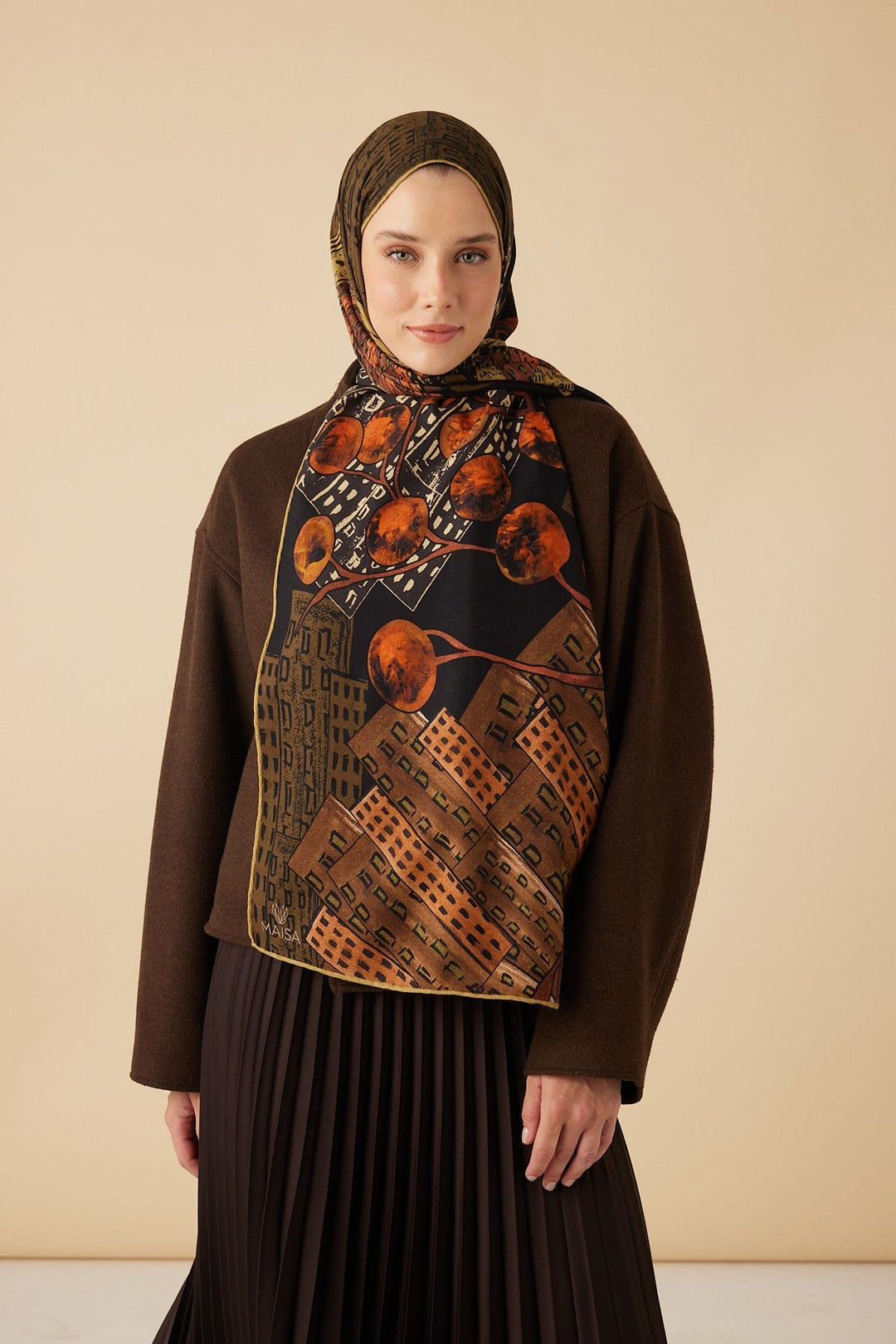 HAYAT YÜN İPEK KAŞMİR ŞAL 70*200 CM - TURUNCU - Görsel 4