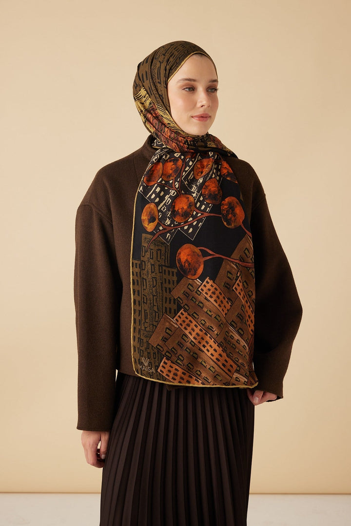 HAYAT YÜN İPEK KAŞMİR ŞAL 70*200 CM - TURUNCU - Görsel 5