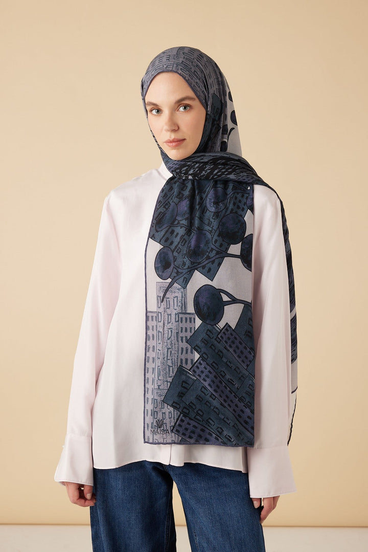 HAYAT YÜN İPEK KAŞMİR ŞAL 70*200 CM - GRİ - Görsel 1
