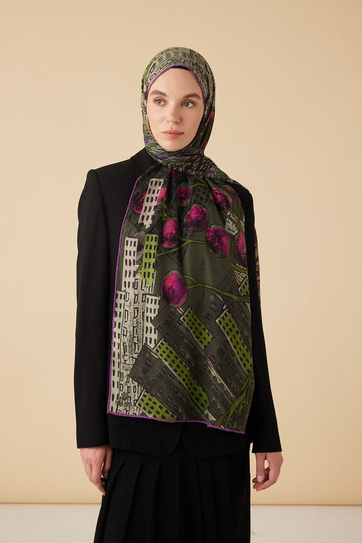 HAYAT YÜN İPEK KAŞMİR ŞAL 70*200 CM - FUŞYA - Görsel 1