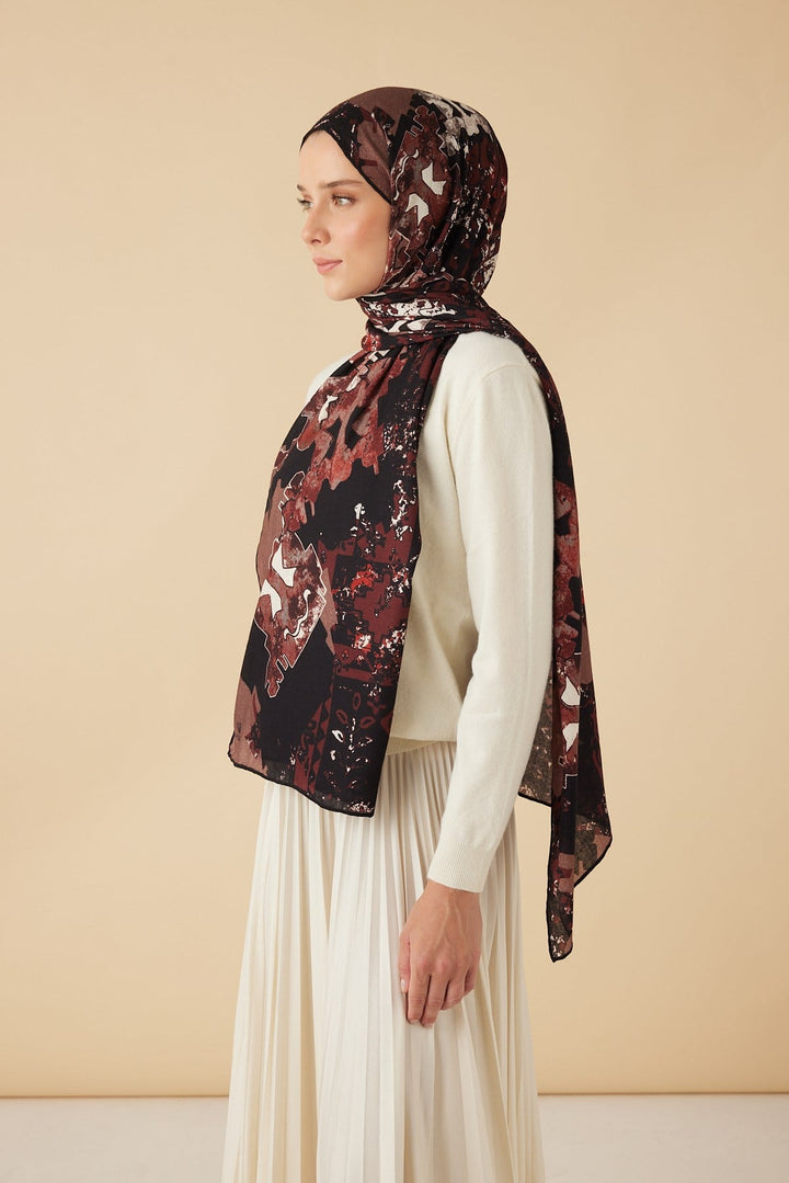 ELAN YÜN İPEK KAŞMİR ŞAL 70*200 CM - BORDO - Görsel 5