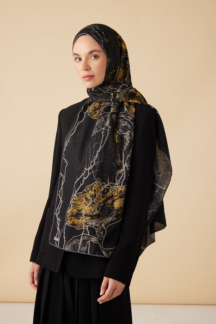 VUSLAT YÜN İPEK KAŞMİR ŞAL 70*200 CM - ANTRASİT - Görsel 4