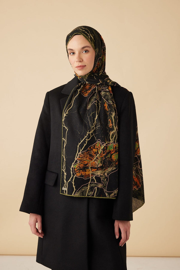 VUSLAT YÜN İPEK KAŞMİR ŞAL 70*200 CM - SİYAH - Görsel 1