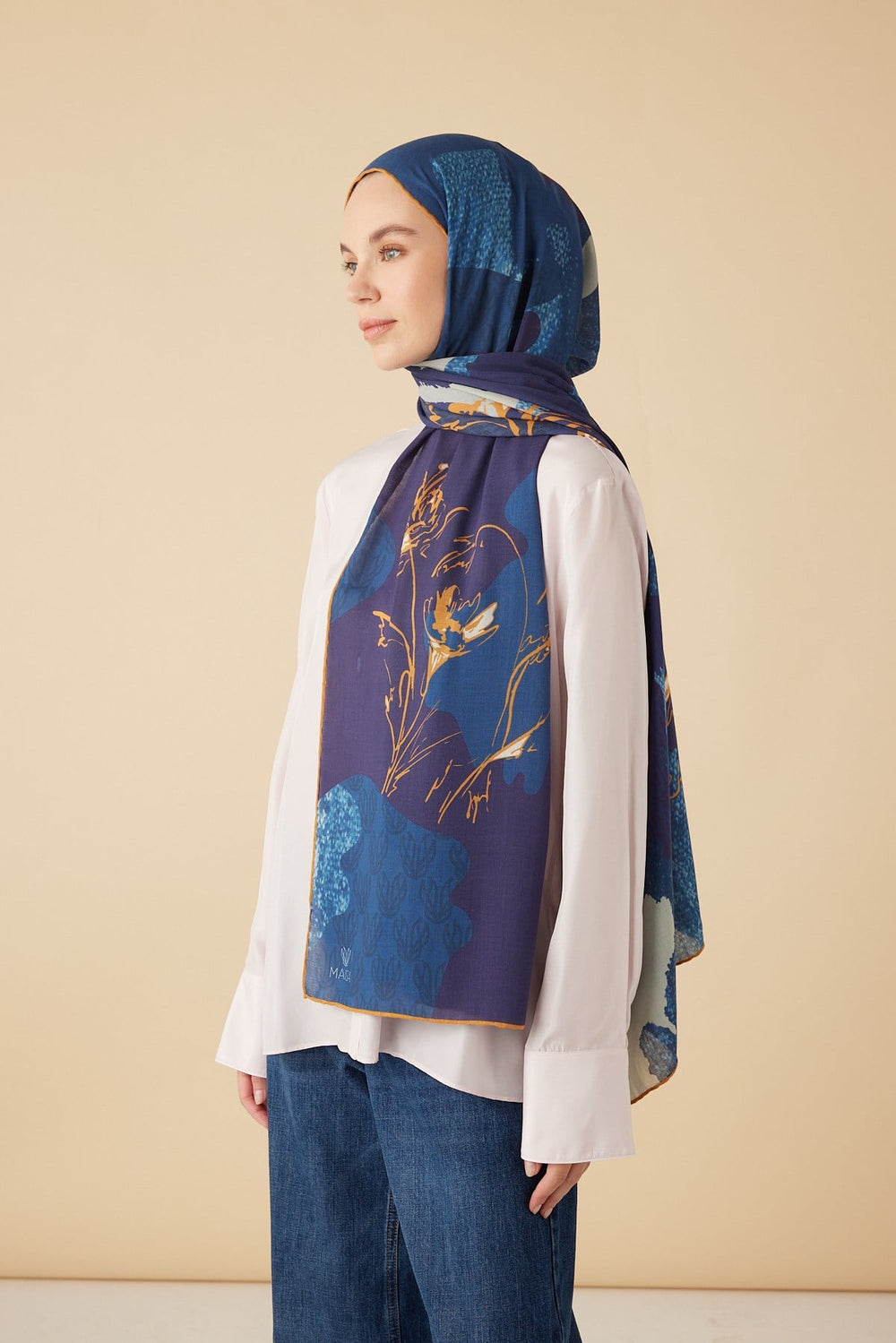 SİMAY YÜN MODAL ŞAL 70*200 CM - MAVİ - Görsel 2