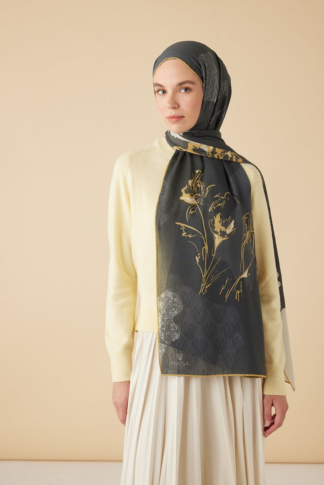 SİMAY YÜN MODAL ŞAL 70*200 CM - SİYAH - Görsel 4