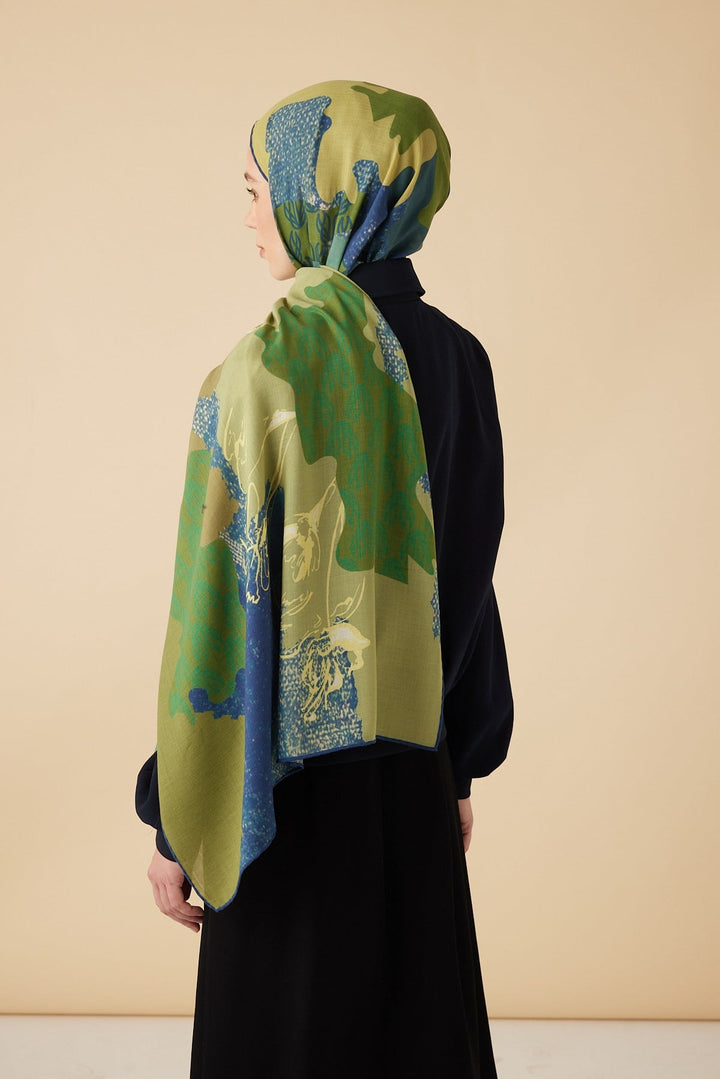 SİMAY YÜN MODAL ŞAL 70*200 CM - YEŞİL - Görsel 5
