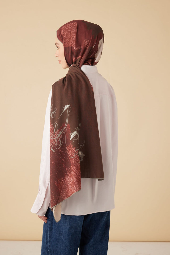 SİMAY YÜN MODAL ŞAL 70*200 CM - BORDO - Görsel 5
