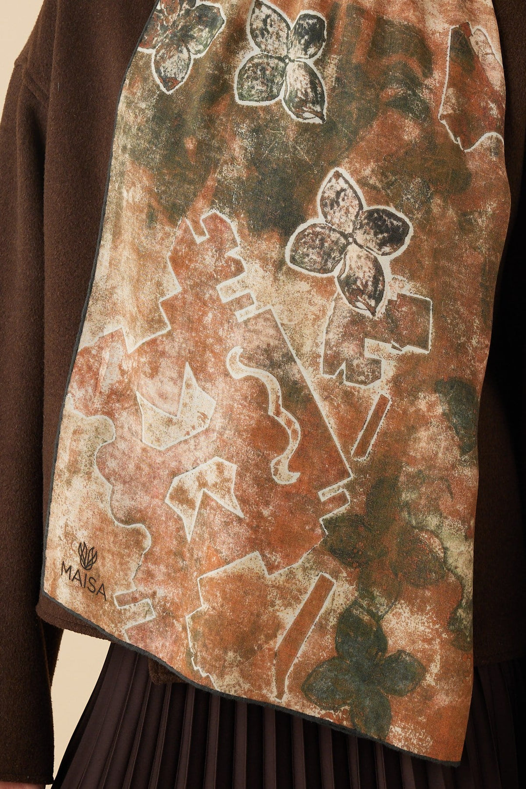 LATİF YÜN MODAL ŞAL 70*200 CM - TABA - Görsel 3