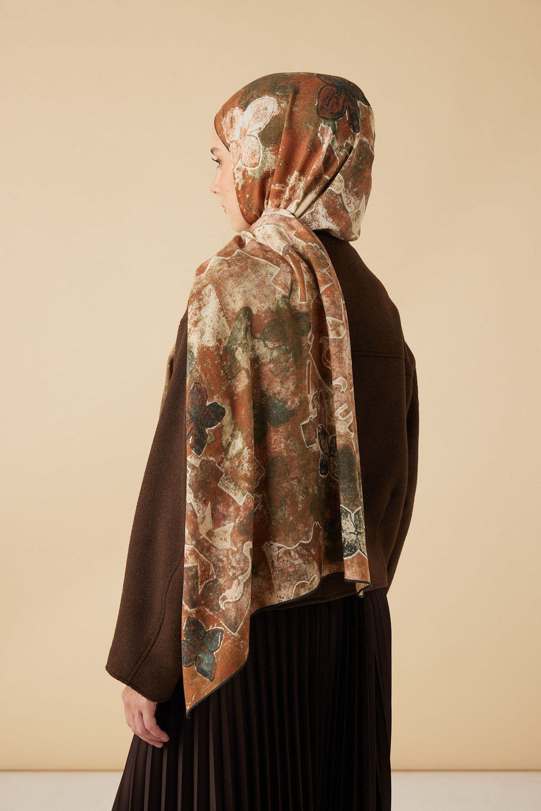 LATİF YÜN MODAL ŞAL 70*200 CM - TABA - Görsel 5