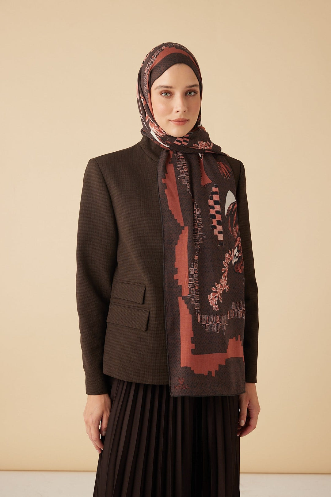 NÜVE YÜN MODAL ŞAL 70*200 CM - BORDO - Görsel 2
