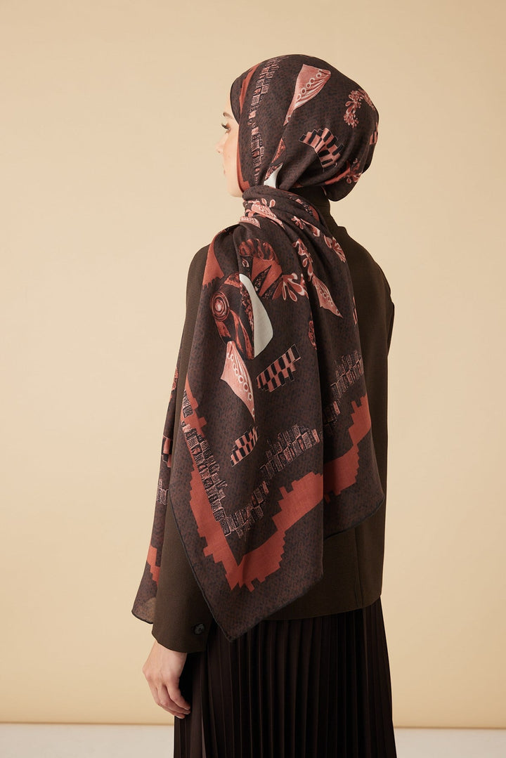 NÜVE YÜN MODAL ŞAL 70*200 CM - BORDO - Görsel 4