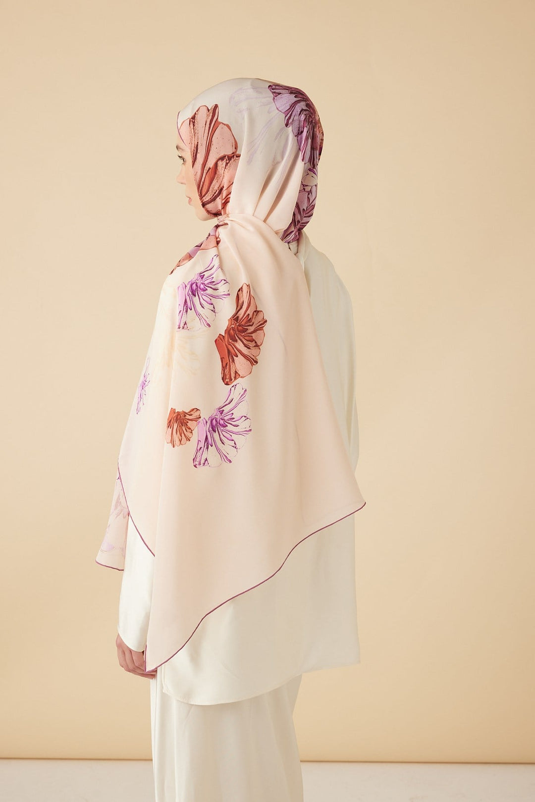 EZGİN KREP İPEK ŞAL 70*190 CM - PEMBE - Görsel 5