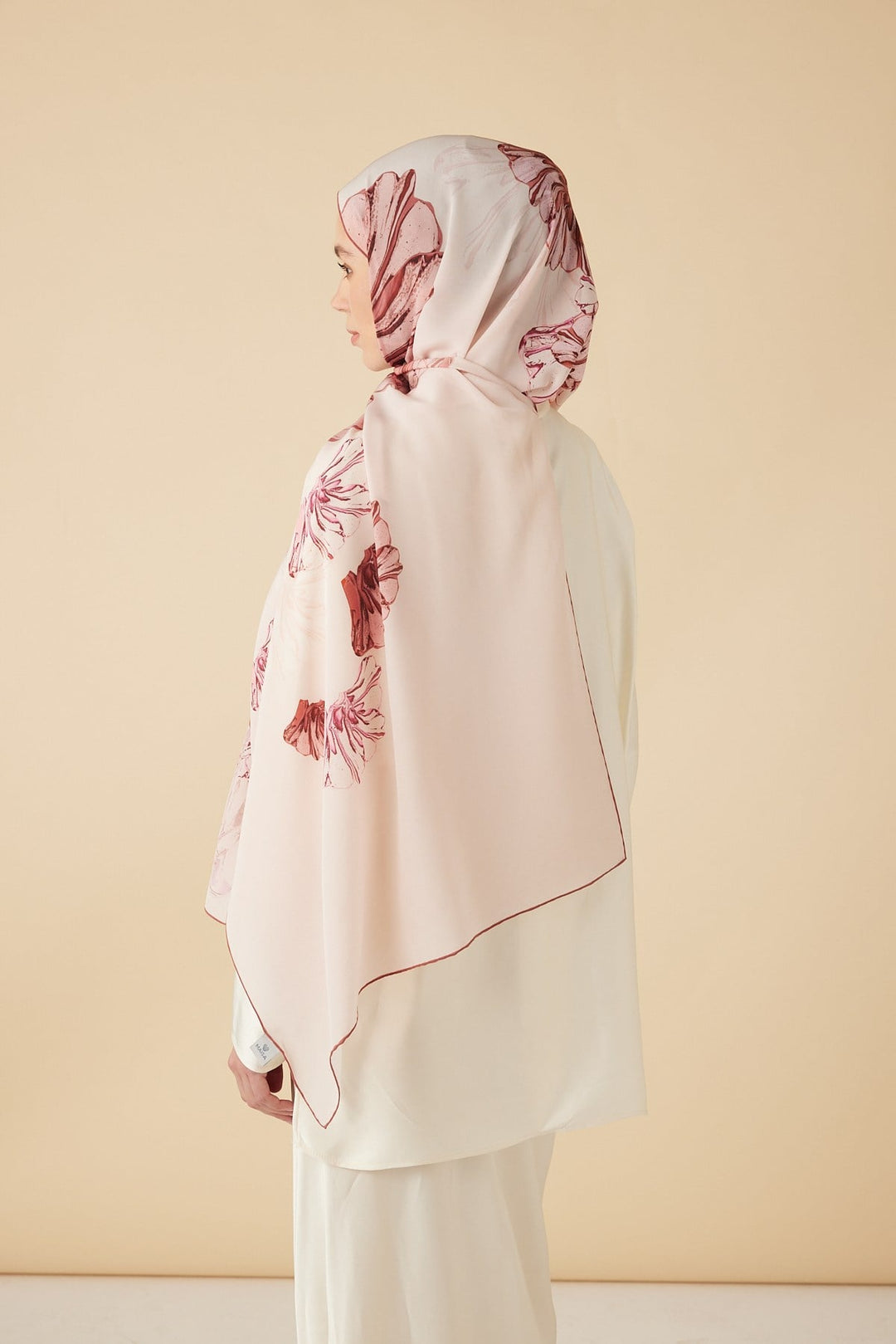 EZGİN KREP İPEK ŞAL 70*190 CM - PUDRA PEMBE - Görsel 5