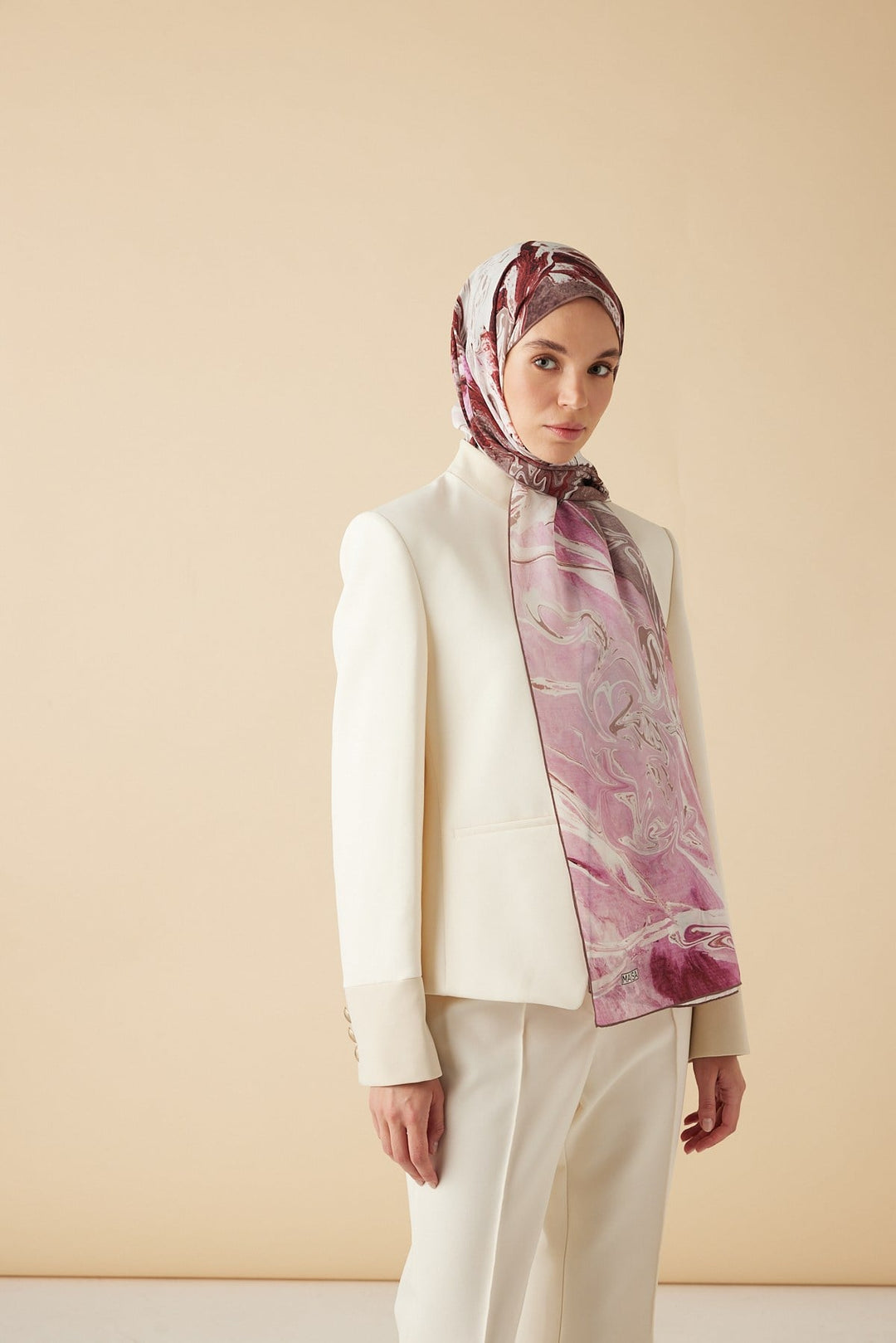NEFES KREP İPEK ŞAL 70*190 CM - PEMBE - Görsel 3