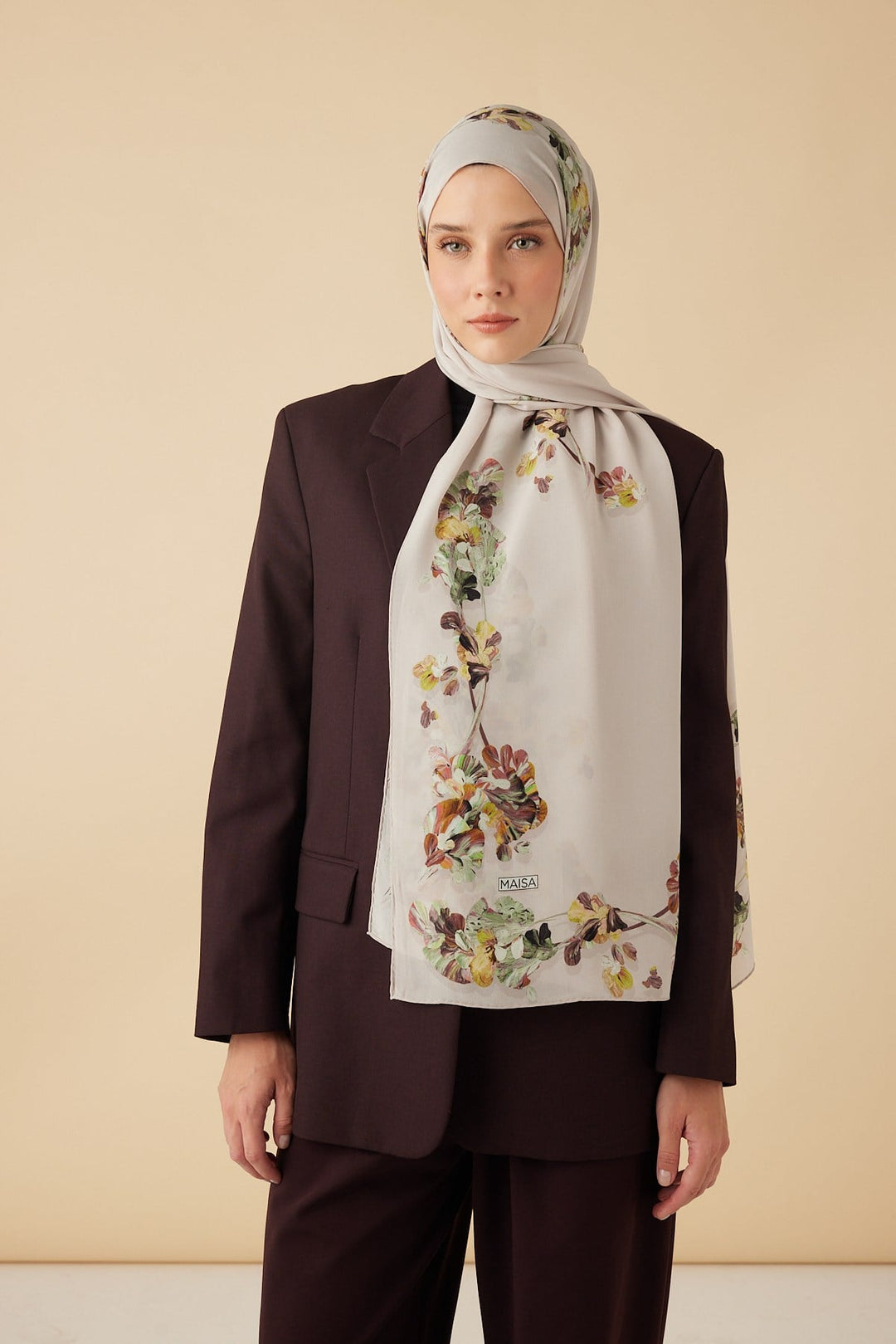 NEVA KREP İPEK ŞAL 70*190 CM - GÜL KURUSU - Görsel 3