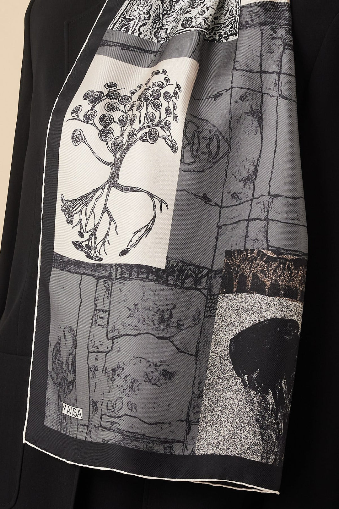 DİDAR MULBERRY İPEK ŞAL 70*190 CM - GRİ - Görsel 3