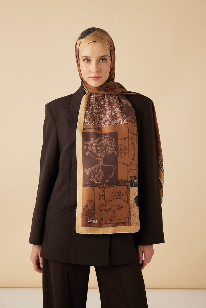 DİDAR MULBERRY İPEK ŞAL 70*190 CM - TABA - Görsel 2