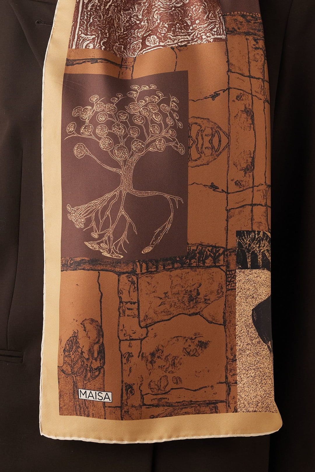 DİDAR MULBERRY İPEK ŞAL 70*190 CM - TABA - Görsel 3