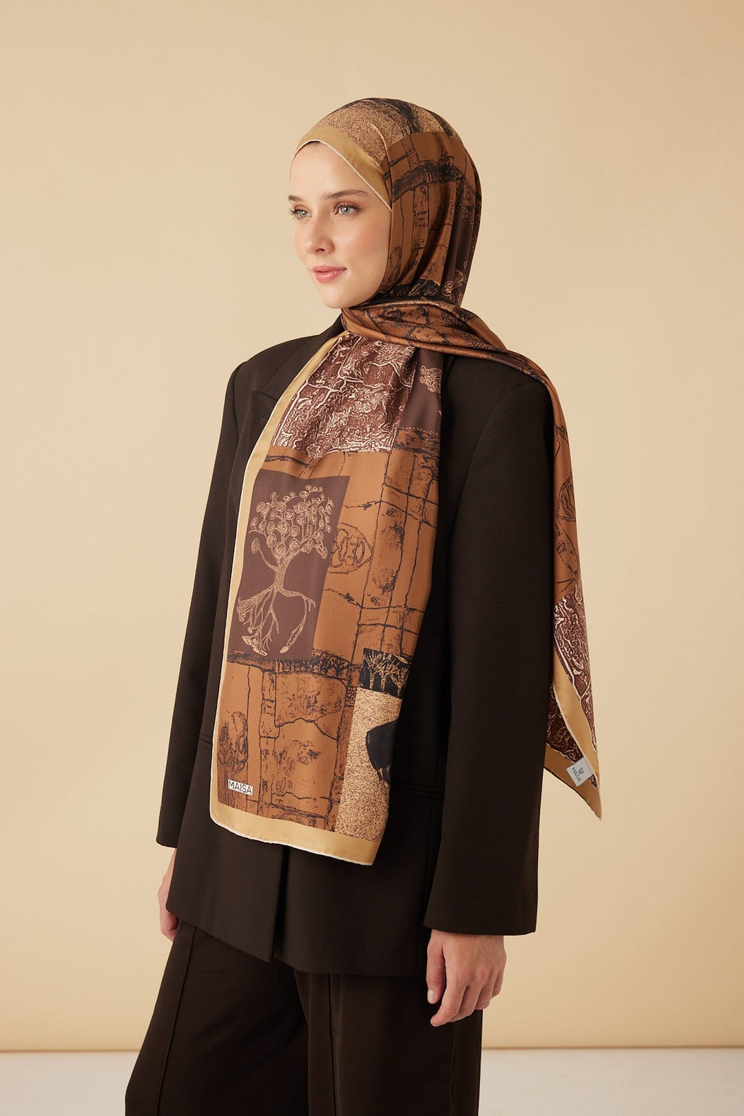 DİDAR MULBERRY İPEK ŞAL 70*190 CM - TABA - Görsel 4
