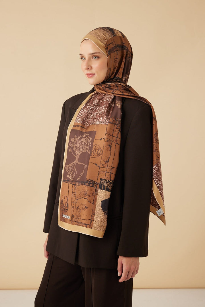 DİDAR MULBERRY İPEK ŞAL 70*190 CM - TABA - Görsel 4