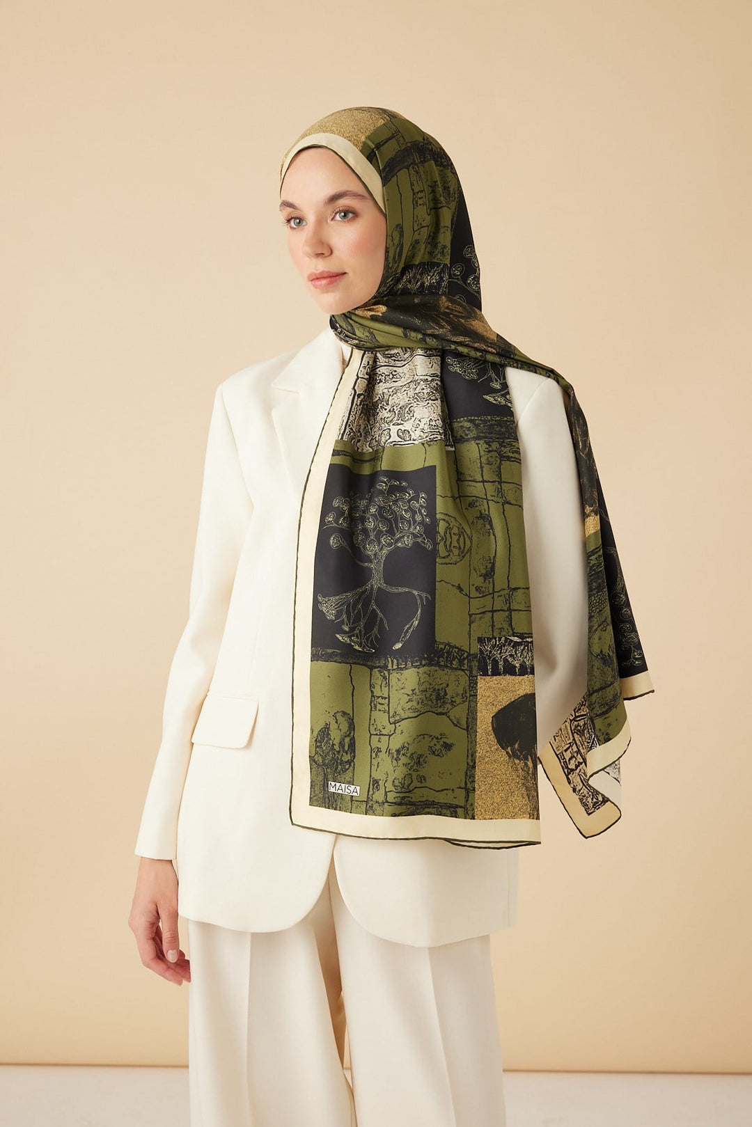 DİDAR MULBERRY İPEK ŞAL 70*190 CM - YEŞİL - Görsel 3