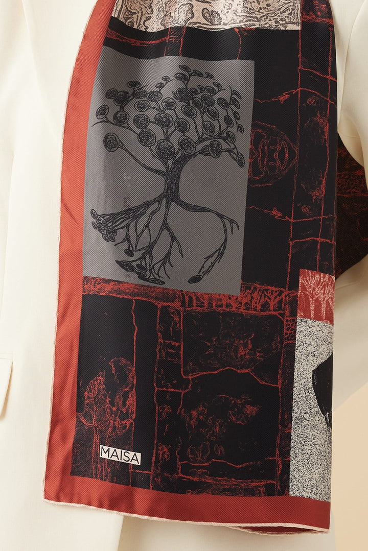 DİDAR MULBERRY İPEK ŞAL 70*190 CM - SİYAH - Görsel 3
