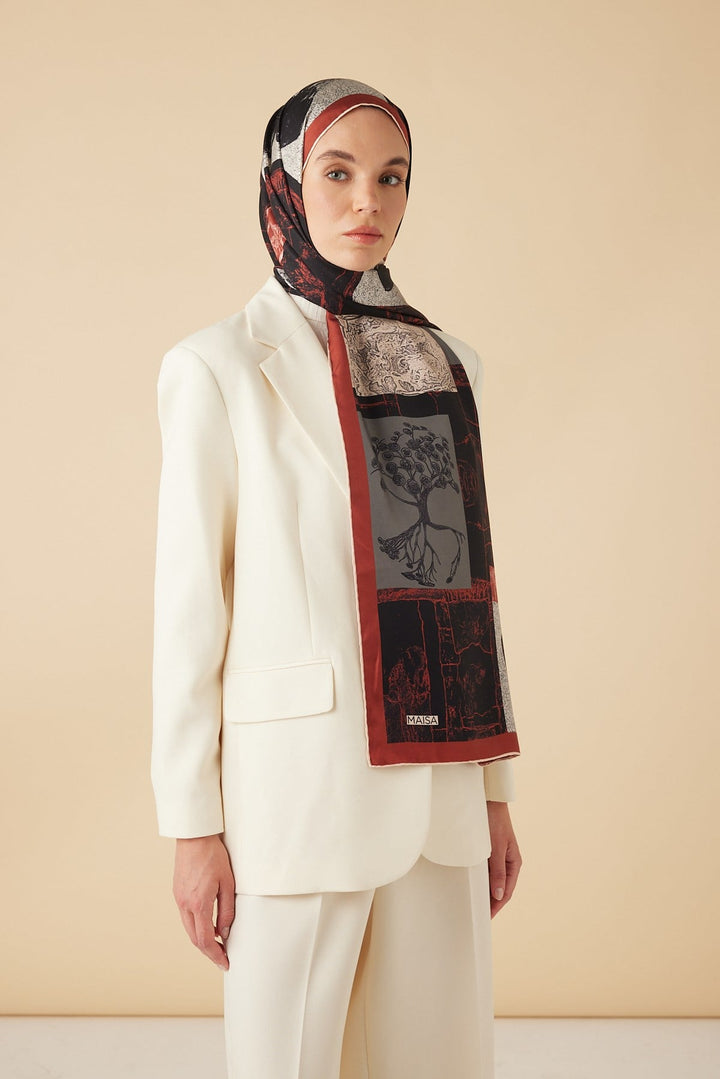 DİDAR MULBERRY İPEK ŞAL 70*190 CM - SİYAH - Görsel 4